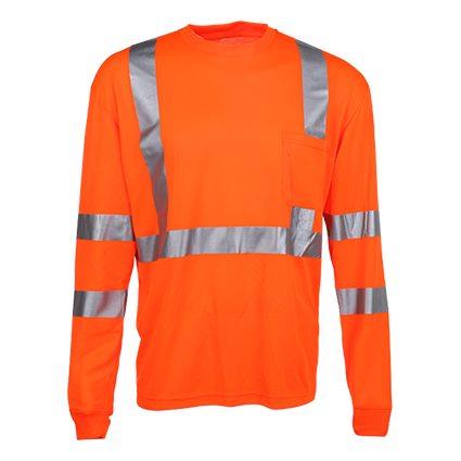 Long Sleeve Reflective Safety Shirt Wholsale with Rib Neck