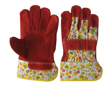 Red Cow Split Leather Full Palm Garden Work Glove-3056.10