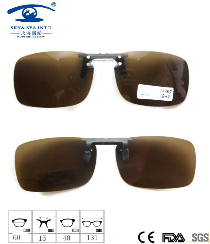 2015 Fashion Design Clip on Sunglasses, Polarized Lens Sunglasses