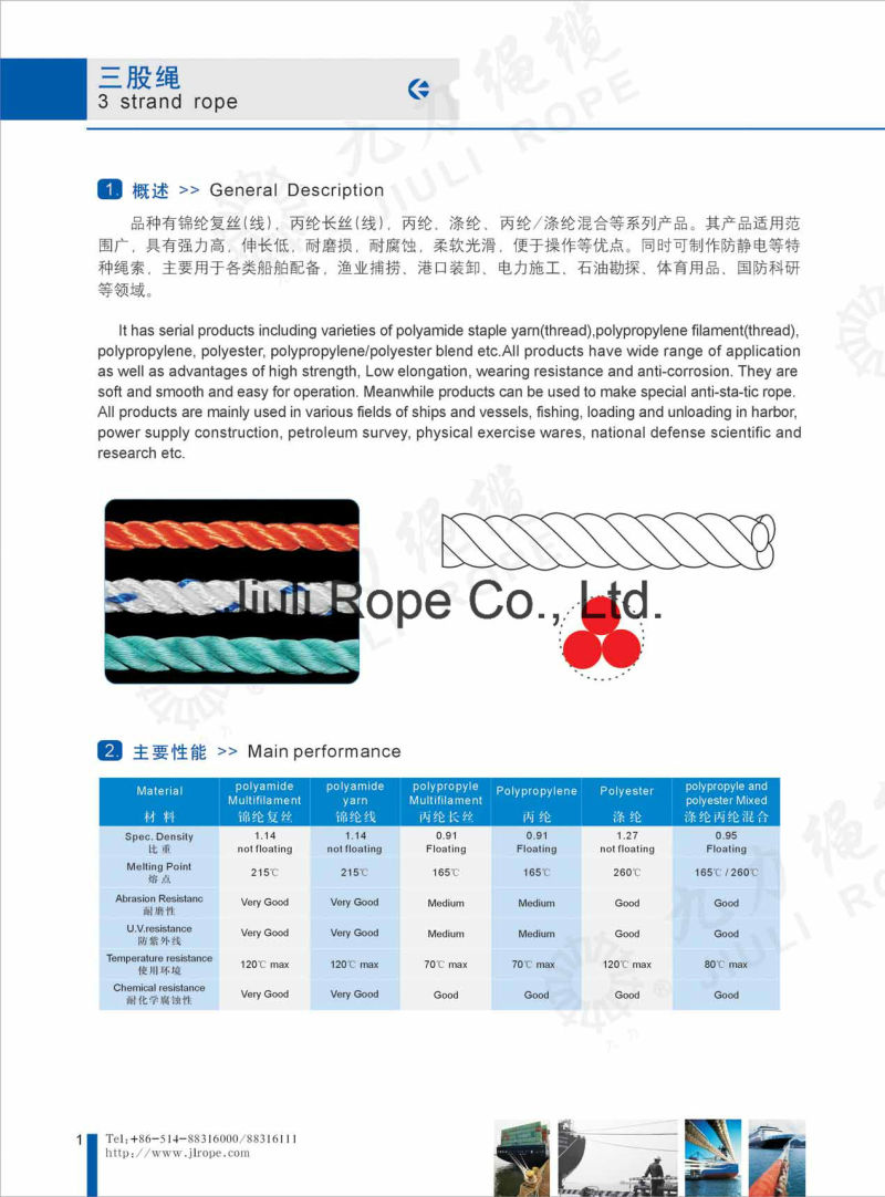 3 Strand PP Rope / Polypropylene Rope