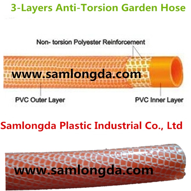 Non Torsion PVC Reinforce Garden Hose (5 Layer)