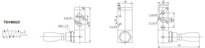 Tsv Series Pneumatic Hand Lever Valve