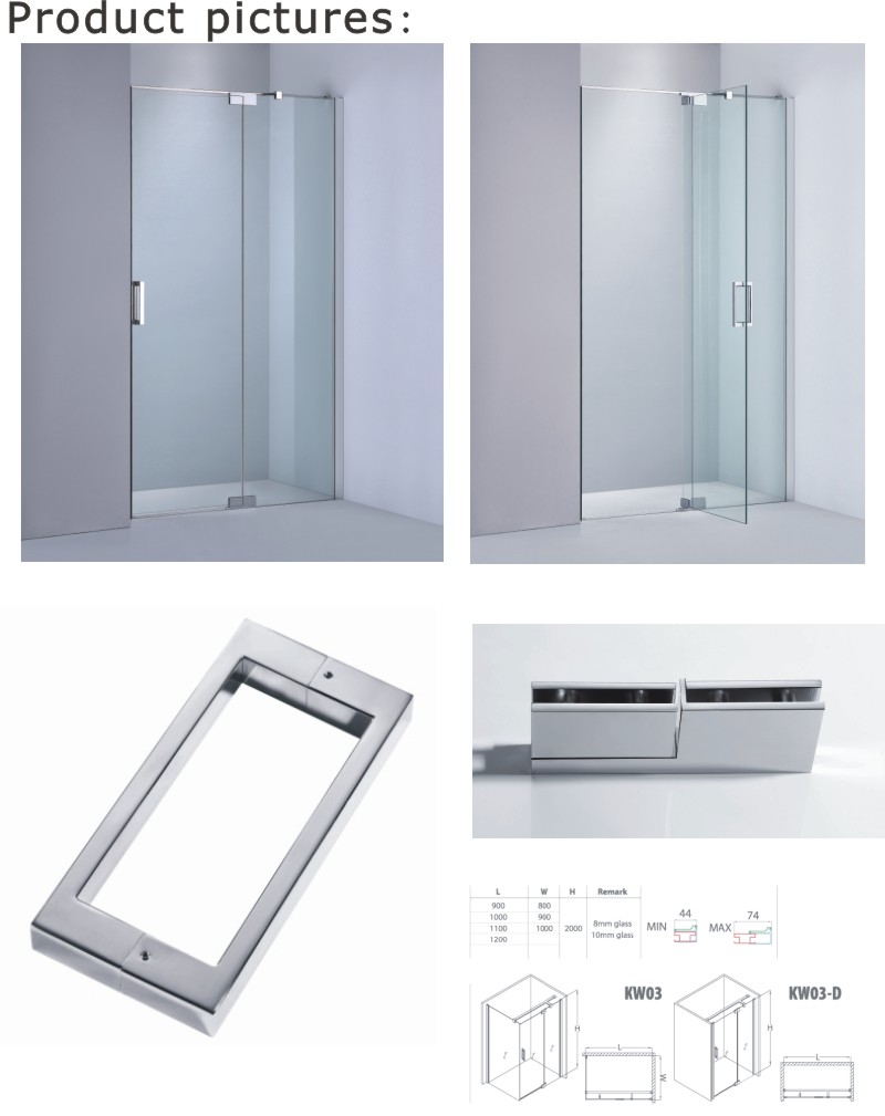 Bathroom Shower Room Manufacturer/Adjustable Shower Screen (KW03D)