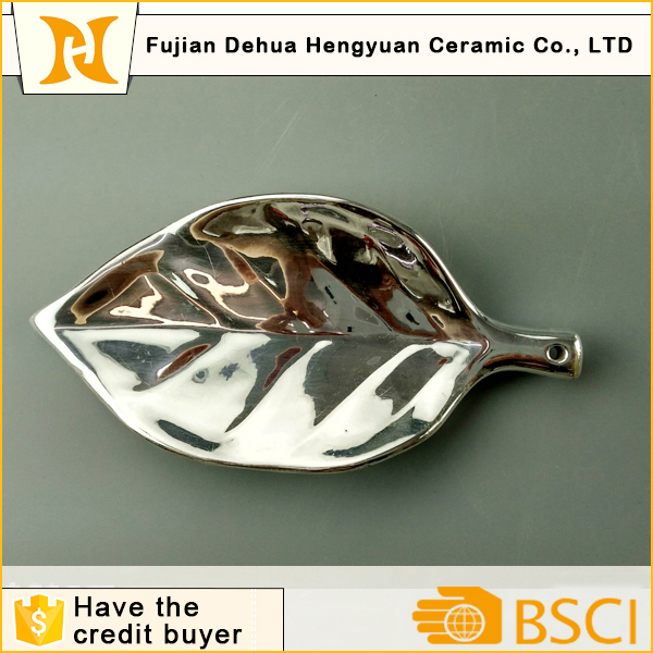 Electroplating Silver porcelain Plate for Home Decrotion