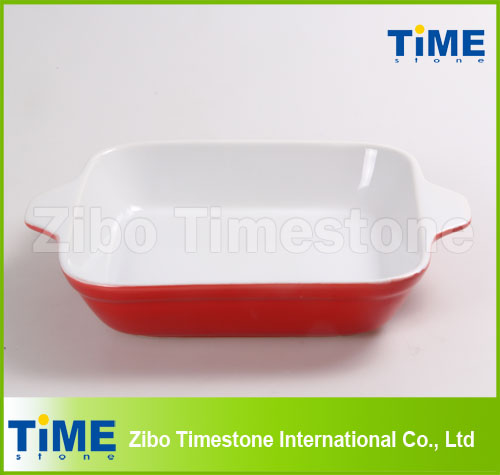 Rectangular Color Glazed Ceramic Bakeware (TM-1123)