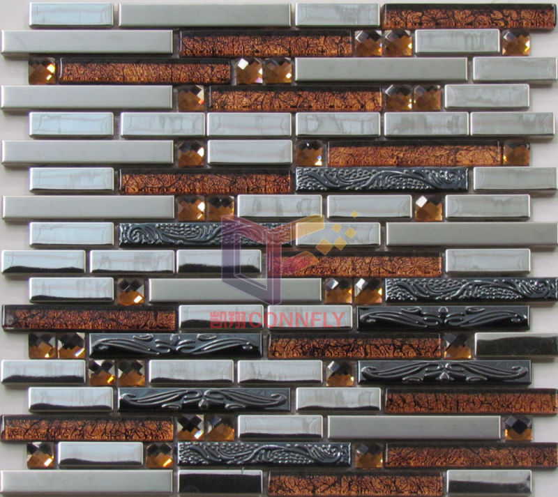 Mixed Size Stainless Steel Mosaic (CFM879)