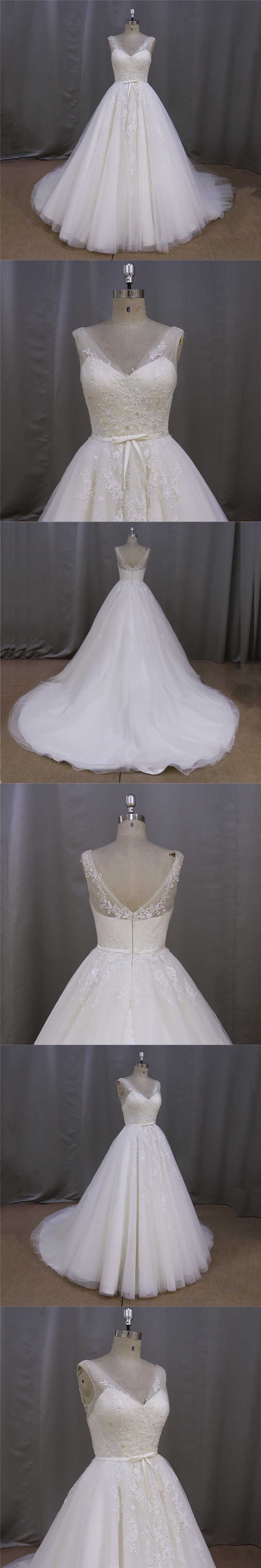 Bridal Ball Gown Sweetheart Tiered Lace Wedding Dress