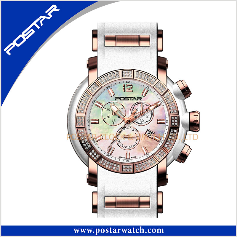 Multifunction Quartz Chronograph Watch with Silicone Band