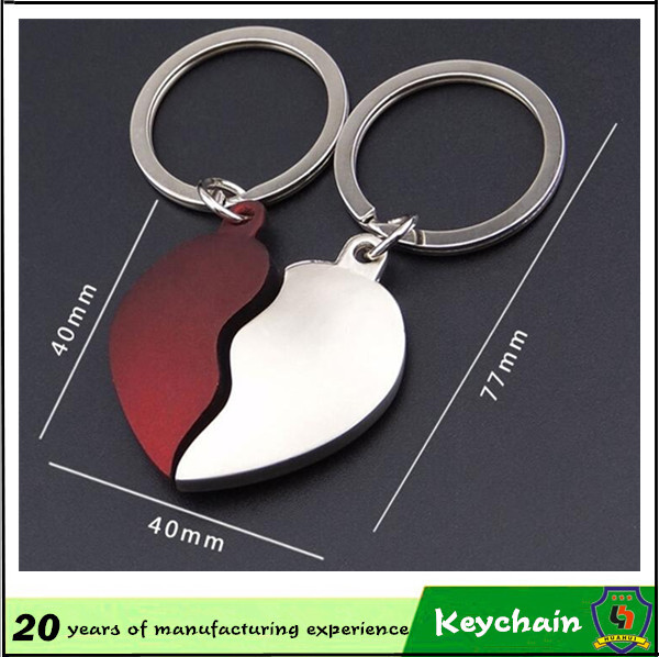 Promotional Gift Heart Part Keychain for Lovers