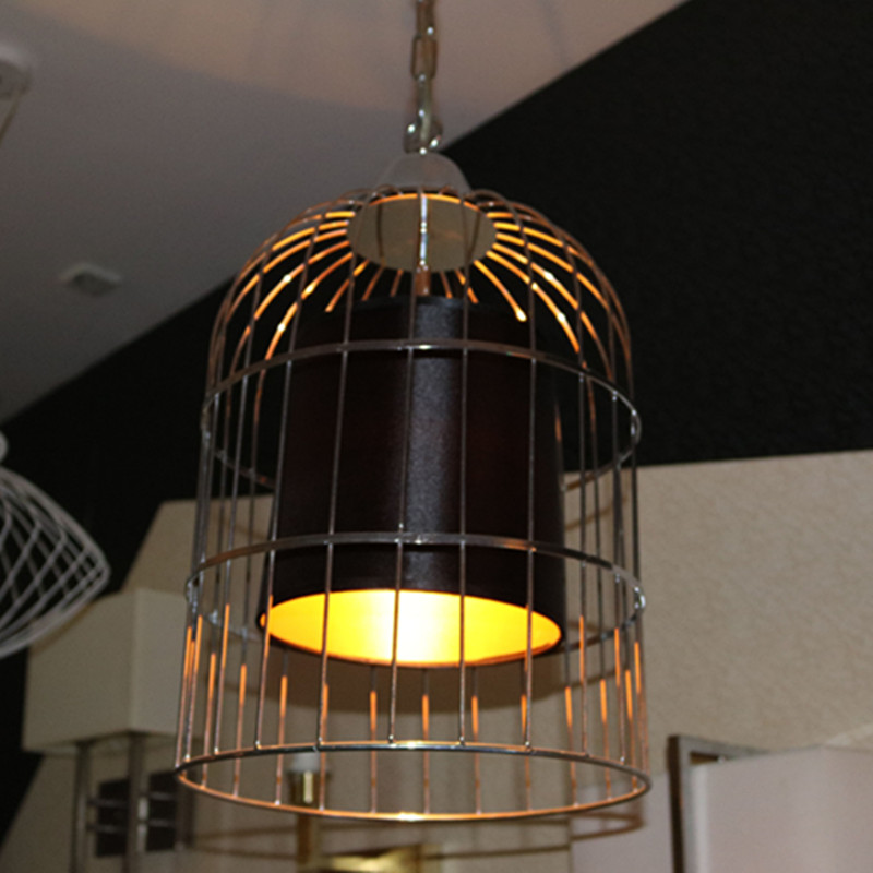 Satinless Steel Black Cage Pendant Lamp for Hotel Project