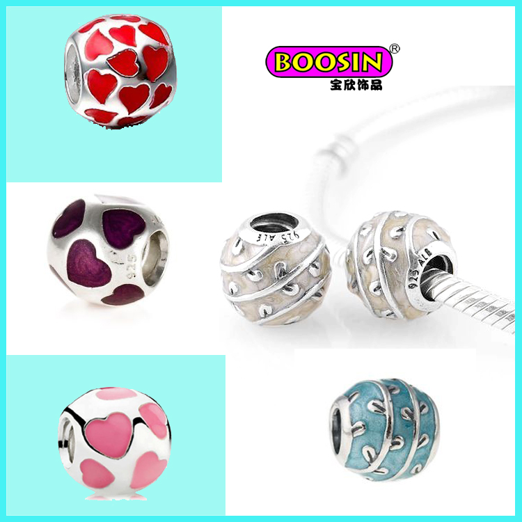 Wholesale Fashion Alloy Colorful Enamel Bracelet Bead Charm