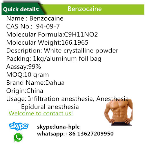 Benzocaine CAS 94-09-7 Local Anesthetic Raw Powder Benzocaine