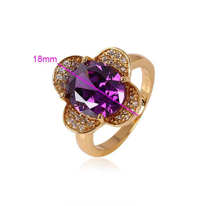 Xuping Fashion Flower Ring with 18k Gold Plated