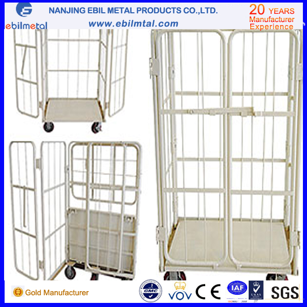 Popular Metal Roll Container / Foldable Metal Table Trolley