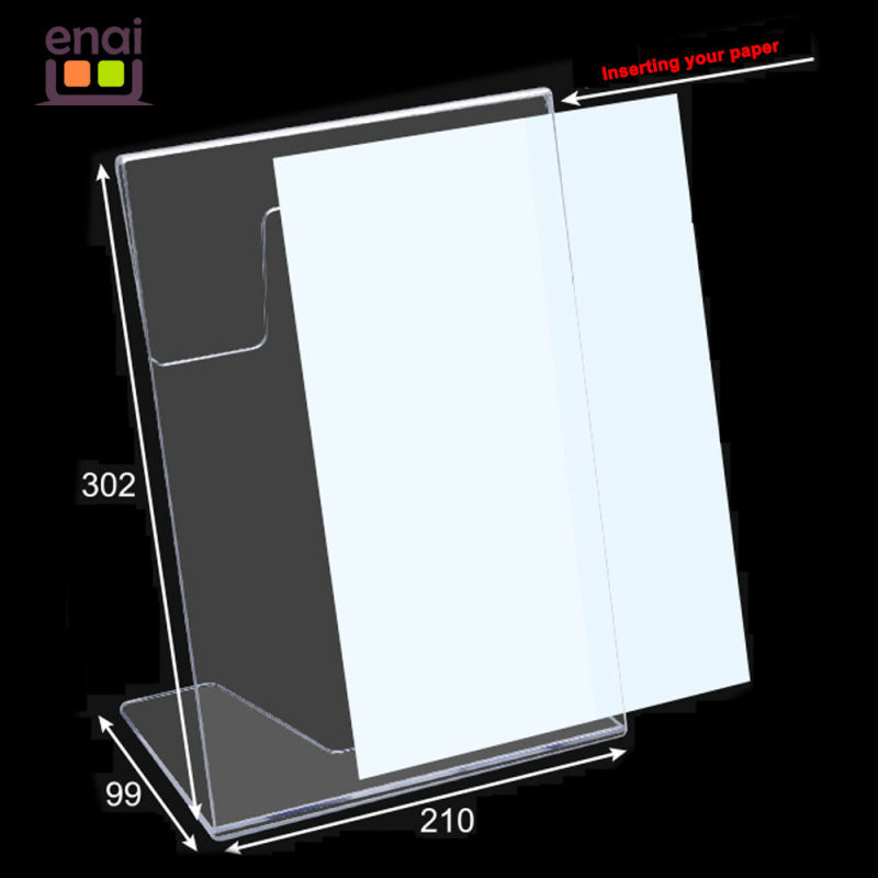 A4 Size Vertical Plastic Card Stand with Customizing Paper Printing