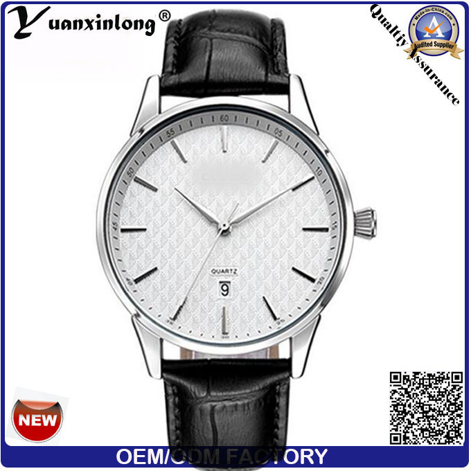 Yxl-001 2016 Fashion Stainless Steel 316L Case Simple Design Leather Band Men Business Wrist Quartz Watch