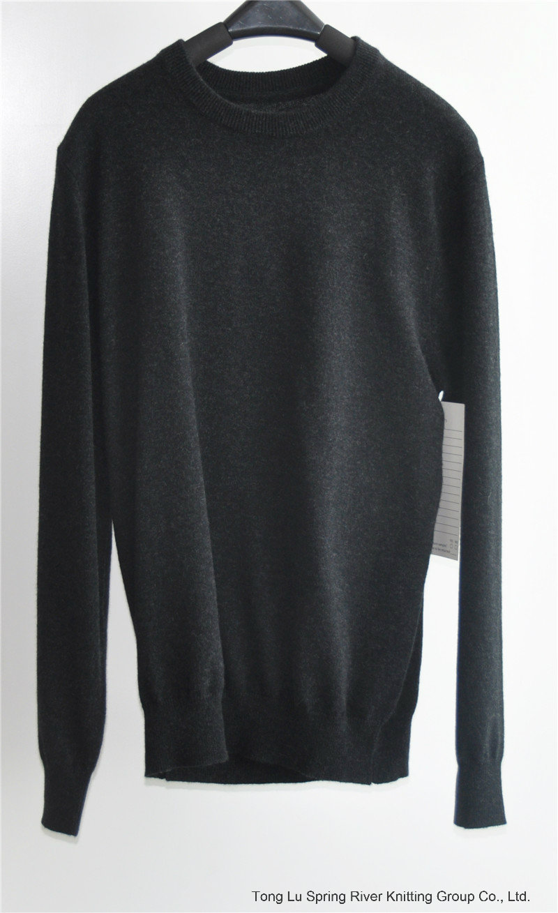 Round Neck Pure Color Knit Pullover Sweater for Men