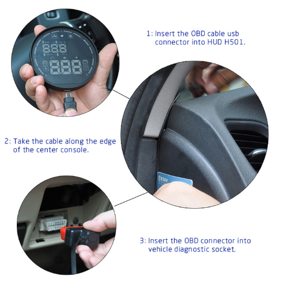 Car Hud Head up Display Obdii Kmh / Mph Overspeed Alarm