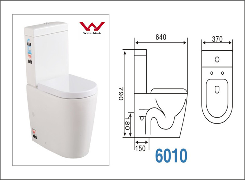 Two Piece Toilet with Ce/Watermark Approved (CVT6010)