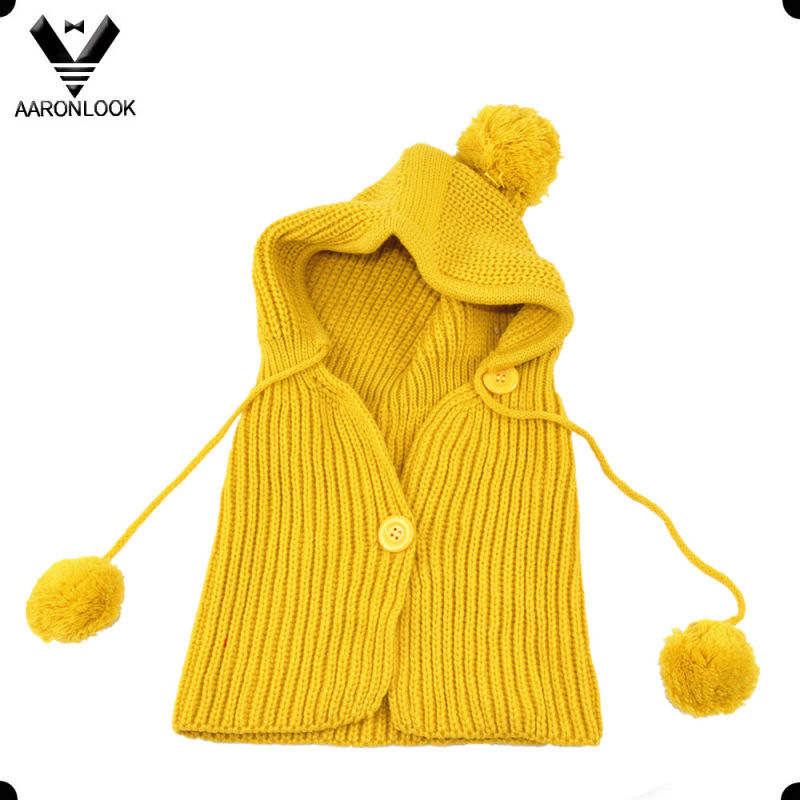 Kids Cute Winter Knitted Hood Scarf