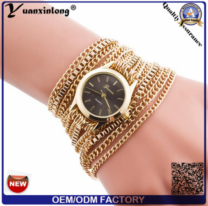 Yxl-418 New Design Long Chain Women Wrap Around Weave Lady Bracelet Watches Fancy Women Ladies Watch Wrist