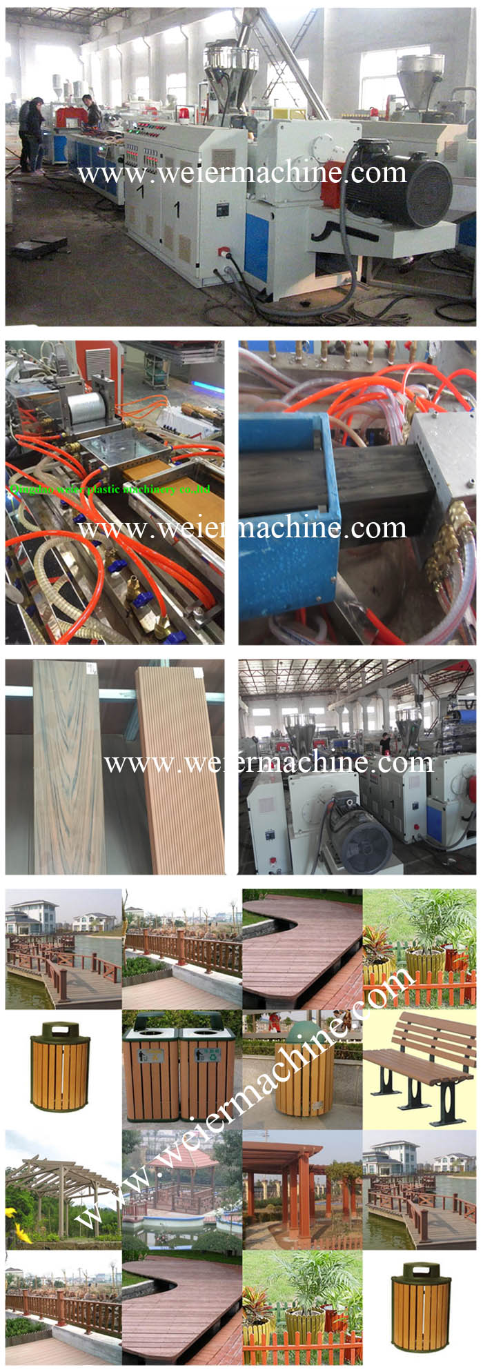 PP PE Wood Plastic (WPC) Profile Production Line From 15 Years Factory