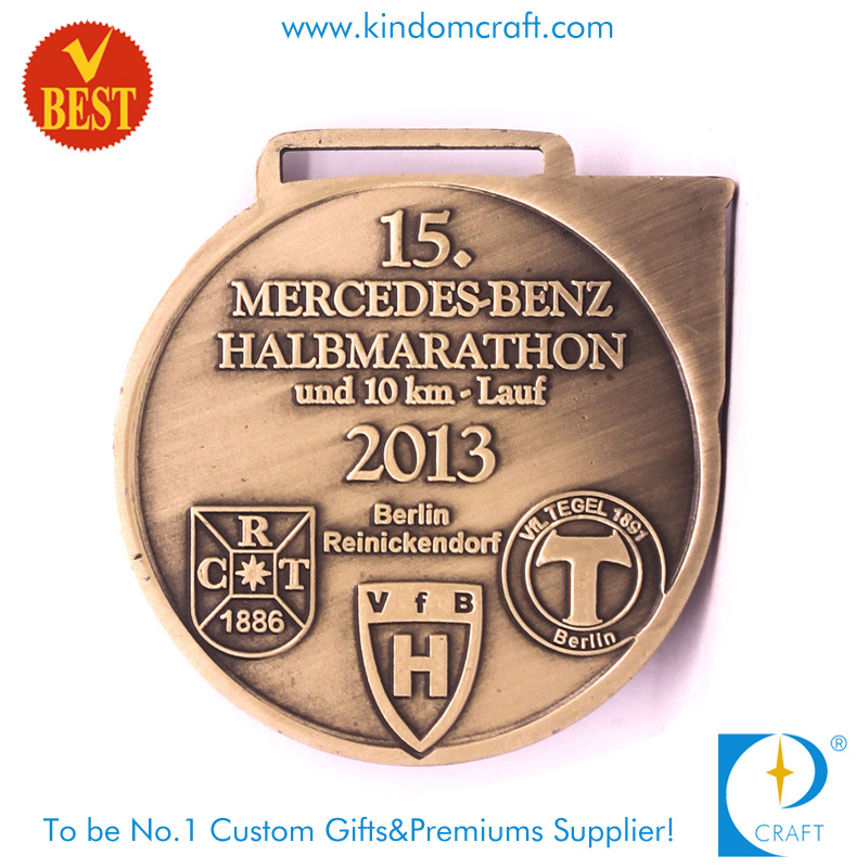 High Quality Fashion Customized Metal 3D 10km Marathon Medal with Copper Stamping