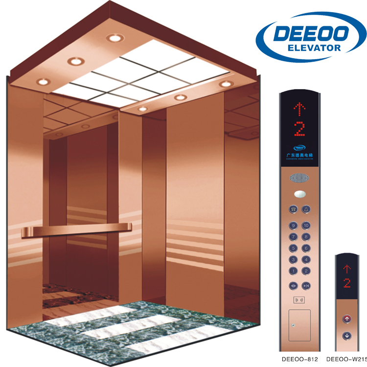 Rose Gold Luxury Residential Home Shopping Store Passenger Elevator