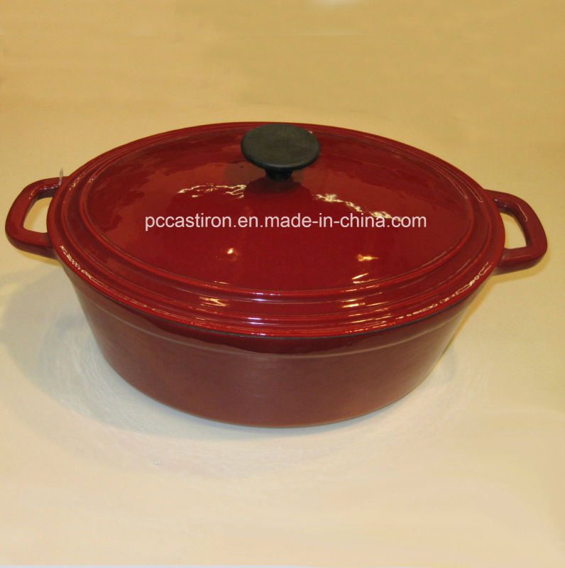 LFGB, CE, FDA, SGS Qualified Cast Iron Oval Casserole with Enamel Coating