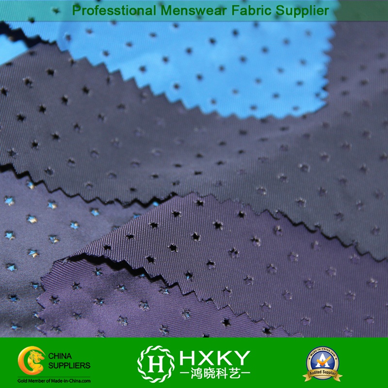 Star Design with Plain Dyed Perforated Polyester Fabric