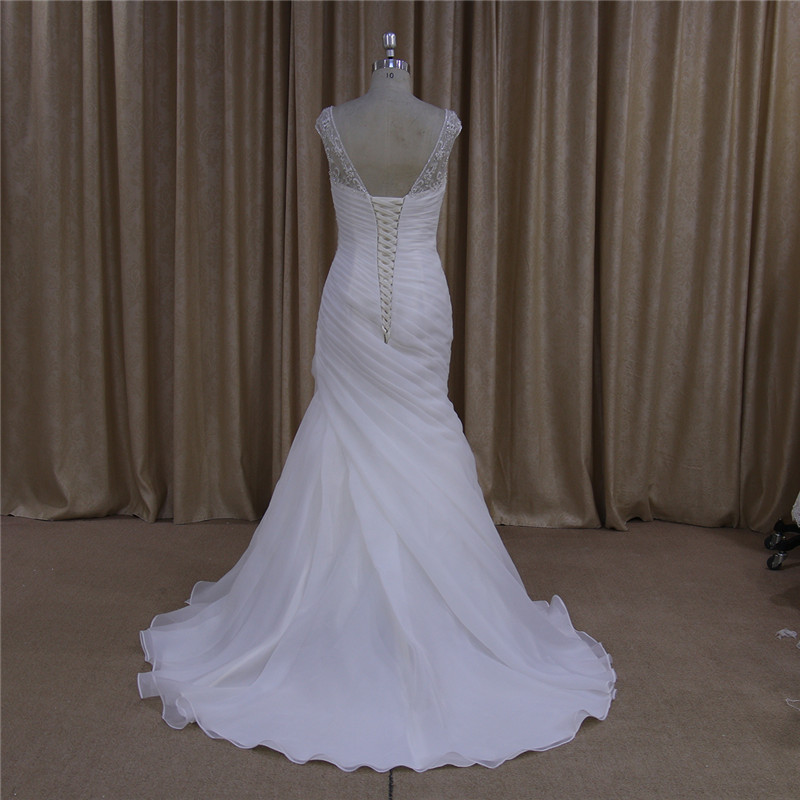 Beaded Applique Stain Wedding Dress