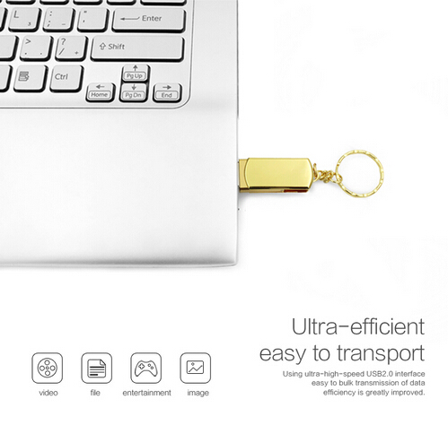 Luxury Top Quality Swivel/Twist Metal USB Drives with Keyring