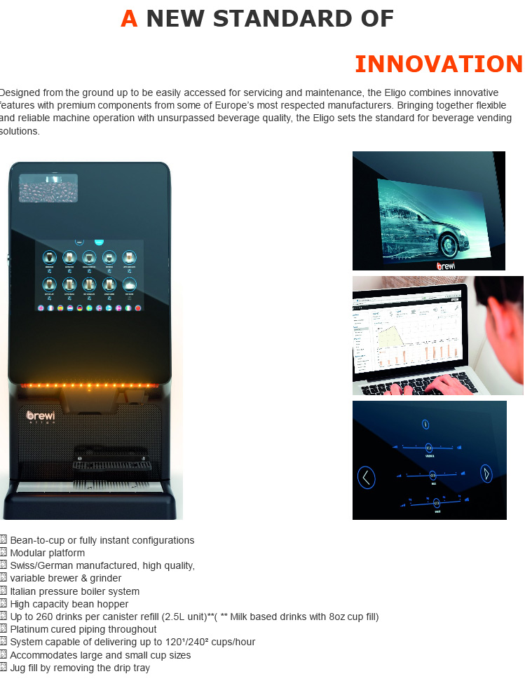 Dynamic Touch screen Bean to Cup Coffee Machine