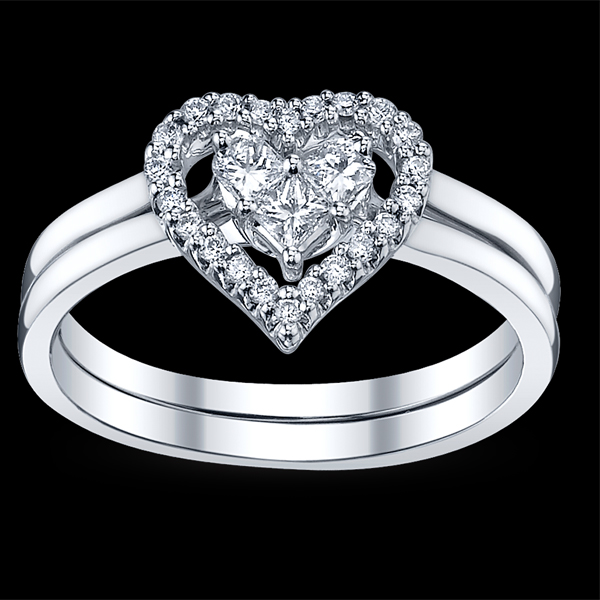 Heart Shape 925 Sterling Silver Ring Jewelry Dancing Diamond