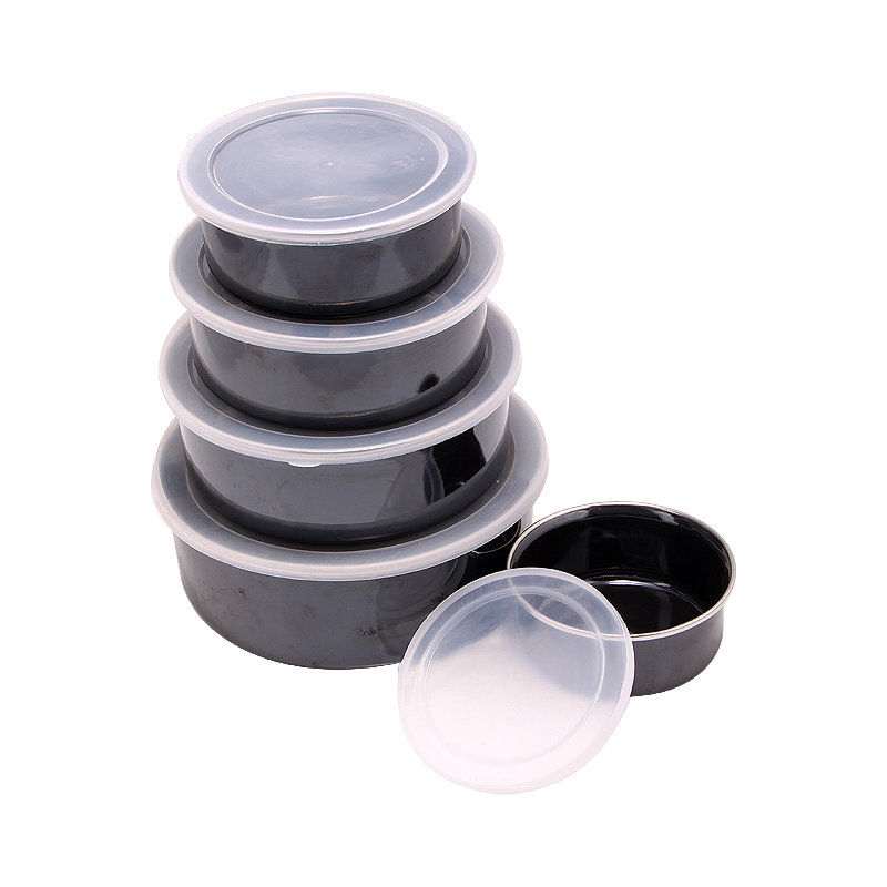 Black Color 5PCS Enamel Bowl for Frozen Cold Food