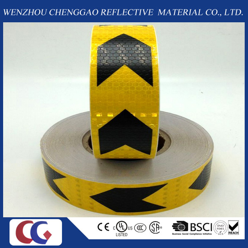 Adhesive PVC Arrow Truck Reflective Safety Warning Conspicuity Tape / Sticker