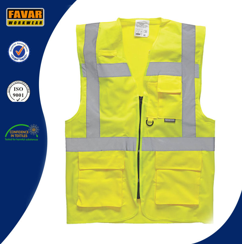 Yellow Hi Vis Executive Waistcoat Safety Vest