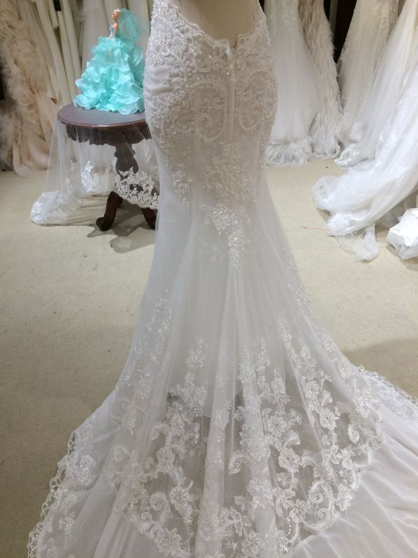 Delicate Lace Keyhole Mermaid Wedding Dress