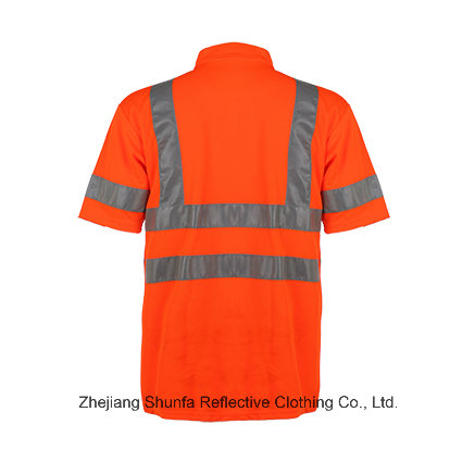 Class 3 Traffic Safety Reflective Polo Vest with V Neck En ISO