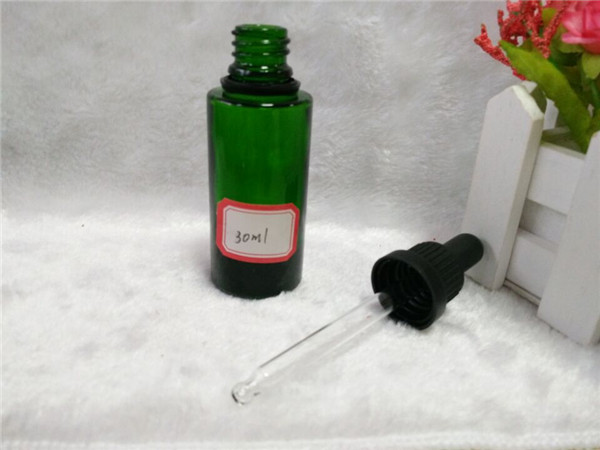 30ml Green Essential Oil Bottle with Black Dropper (EOB-12)