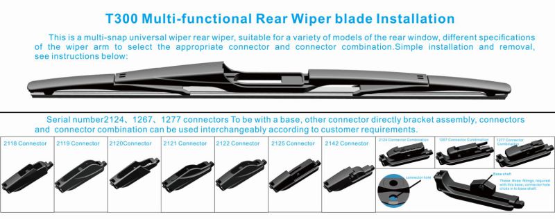 T300 Auto Parts Car Accessories Clear View Multi-Functional Rear Wiper Blade