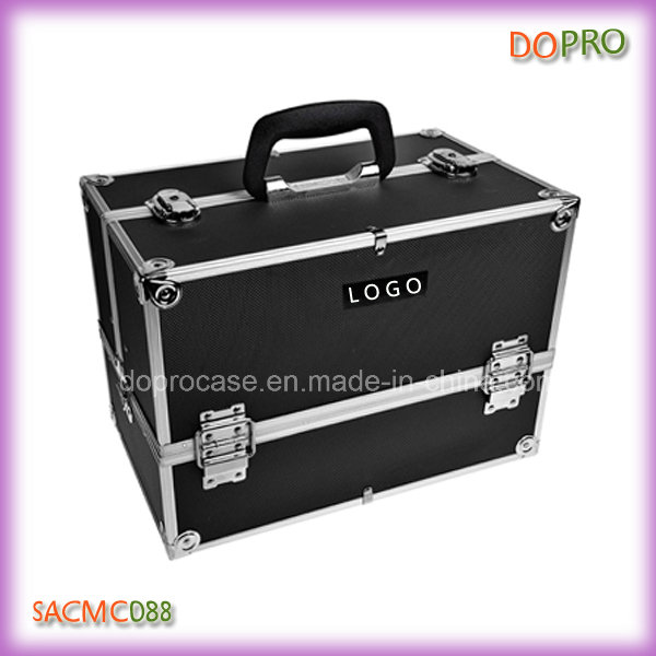 Black ABS Surface Beauty Case Large Professional Cosmetic Suitcase (SACMC088)