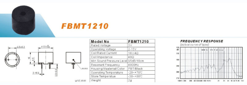 Magnetic Buzzer Piezo Buzzer SMT Buzzer Fbmt1210