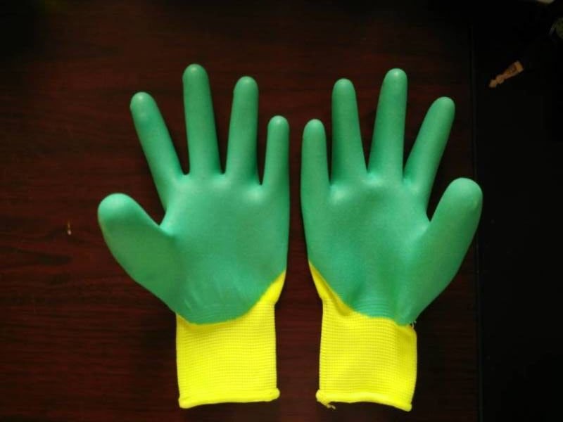 13G Polyester with Latex 3/4 Foam Coated Labor Protective Work Gloves