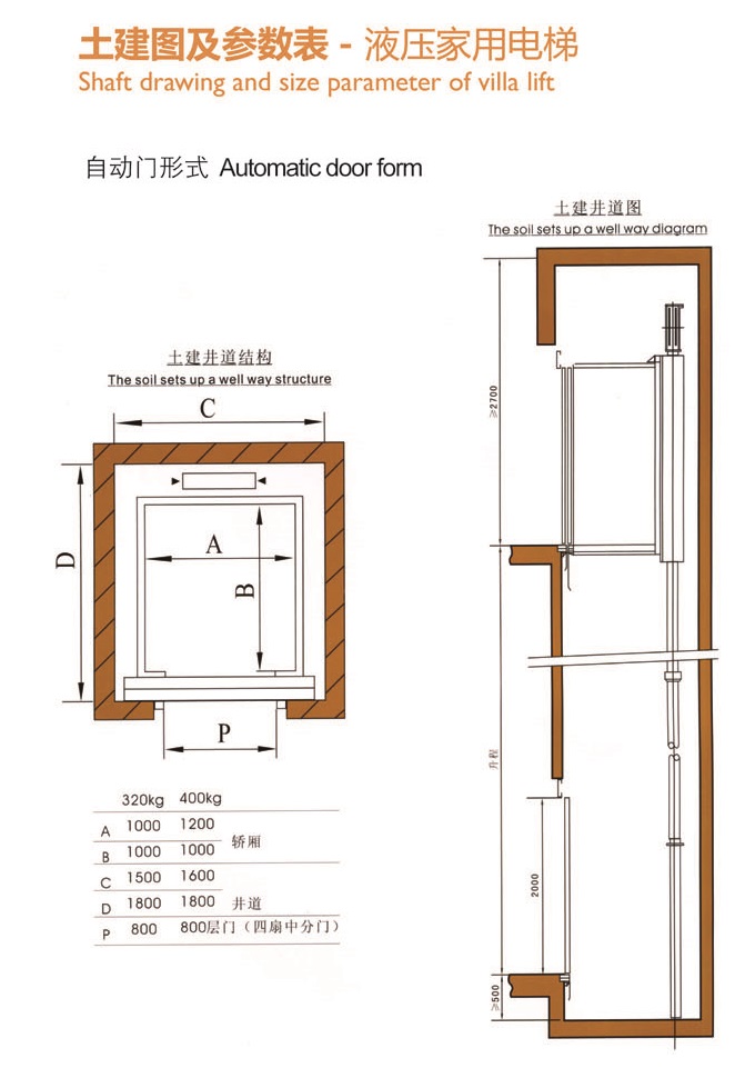 Aksen Home Elevator Villa Elevator Mrl J-011