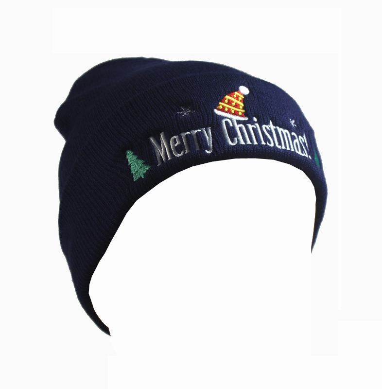 Christmas Xmas Unisex Knitted Winter Warm Embroidery Hat Beanie (HW145)