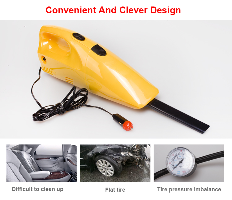 2 in 1 Car Vacuum Cleaner with Air Pump