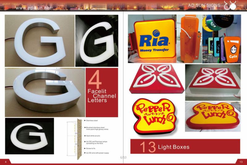 Store Advertising Front-Lit Epoxy Resin LED Channel Letters Sign
