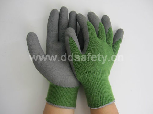 10 Gauge Green T/C Shell Grey Latex Foam Coating Working Gloves Dkl412