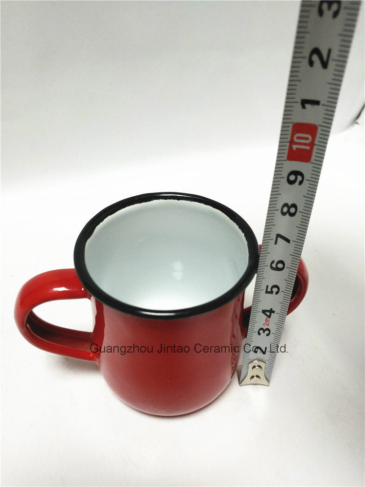 Enamel Mug with Enamel Double Hand Logo Printing